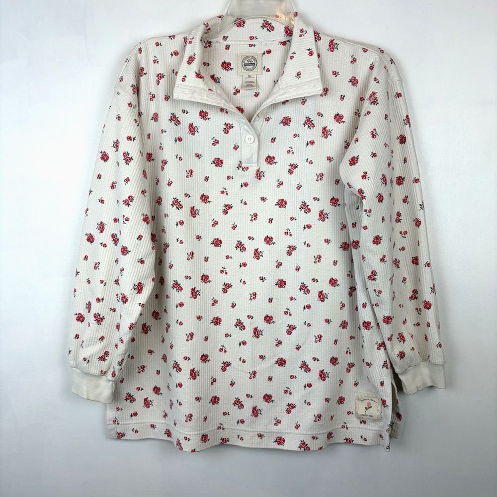 Vintage Victorias Secret Rose Country Medium Cottage Floral Thermal 90s Oversize
